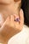 Blue Exquisite 9.8 Mm Round Amethyst & Topaz Trio Ring in 925 Sterling Silver - Size 8.5 For Sale - Image 8 of 10
