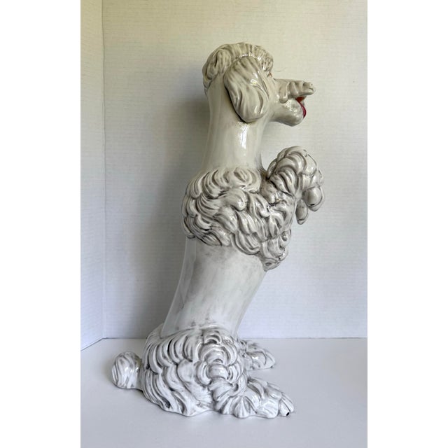 Vintage Italian Ceramic Standing Poodle Dog Sculpture For Sale In Los Angeles - Image 6 of 13