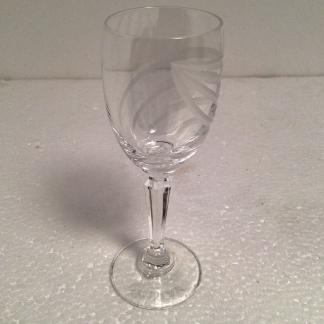 Set of 12 frosted spiral etched cordial/aperitif/port stemmed glasses. Unusual to find 12 vintage 1960s Godiva aperitif...