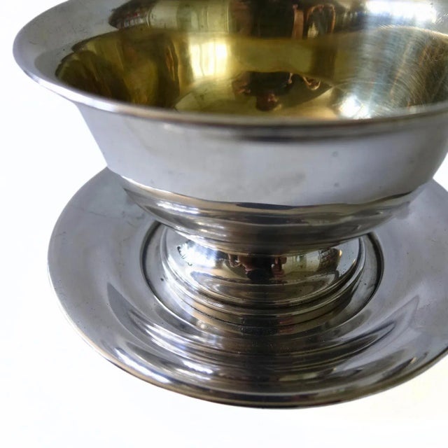 Silver Plated Sauce Bowl on Plate, Sweden, 1900s For Sale - Image 3 of 8