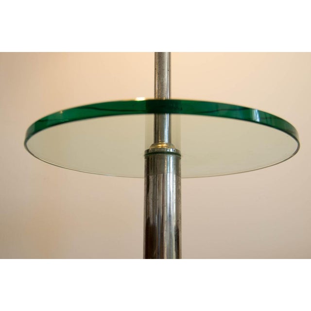 Metal Bauhaus Nickel and Glass Floor Lamp with Side Table, 1930s For Sale - Image 7 of 14