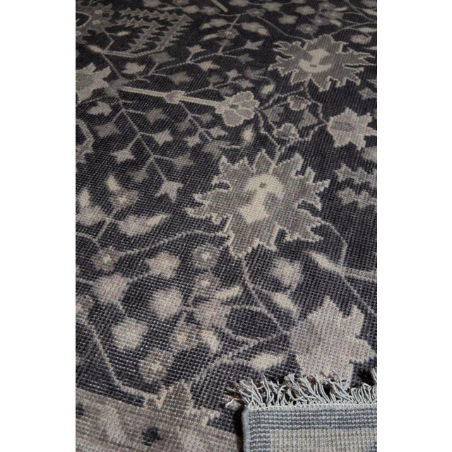 Textile Charcoal Gray Oushak Hand-Knotted Wool Rug 6x9 For Sale - Image 7 of 7