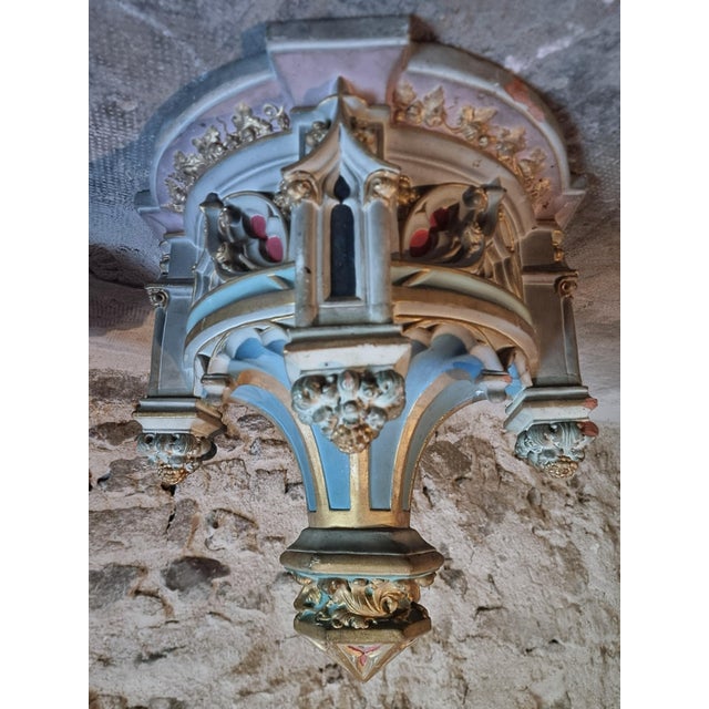 Neo-Gothic Architectural Church Elements in Polychrome Terracotta, France, 19th Century, Set of 2 For Sale - Image 18 of 18