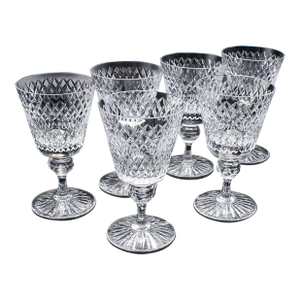 Set of 6 Vintage Claret Glasses, Swedish, Crystal Wine Goblet, Afors Centenary