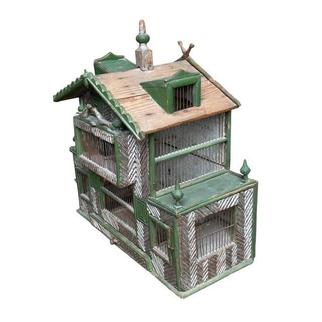 Folk Art Bird House Germany Antique For Sale - Image 4 of 9