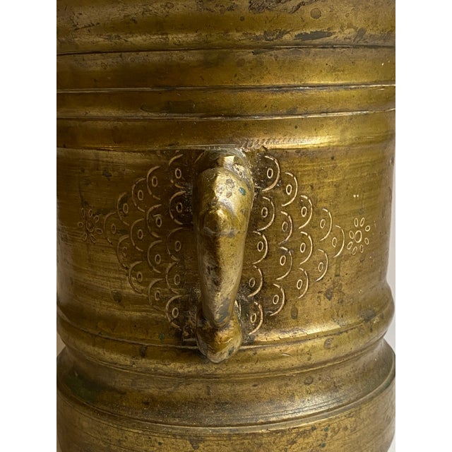 Early Engraved and Cast Bronze Mortar and Pestle For Sale - Image 9 of 13