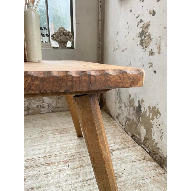 Vintage Brutalist Oak Table, 1950s For Sale - Image 16 of 18