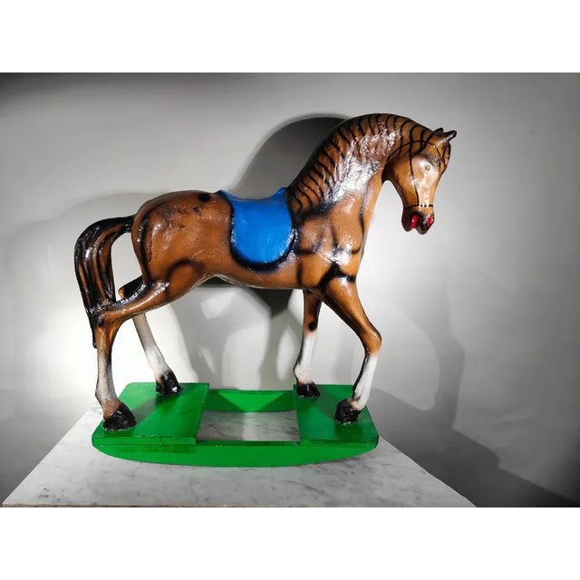 Decorative Rocking Horse in Papier-Mâché, 1950s For Sale - Image 4 of 12
