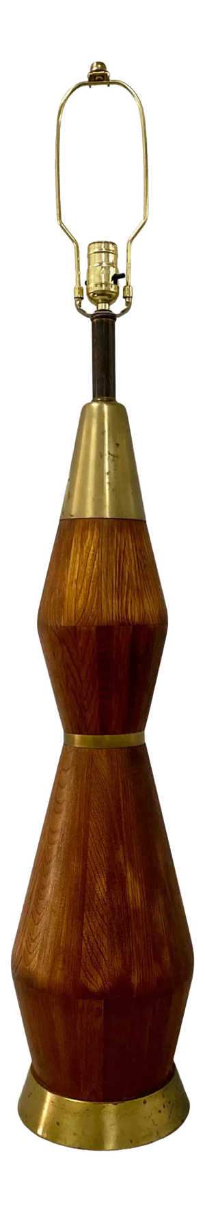 Mid Century Modern Walnut Table Lamp C.1960