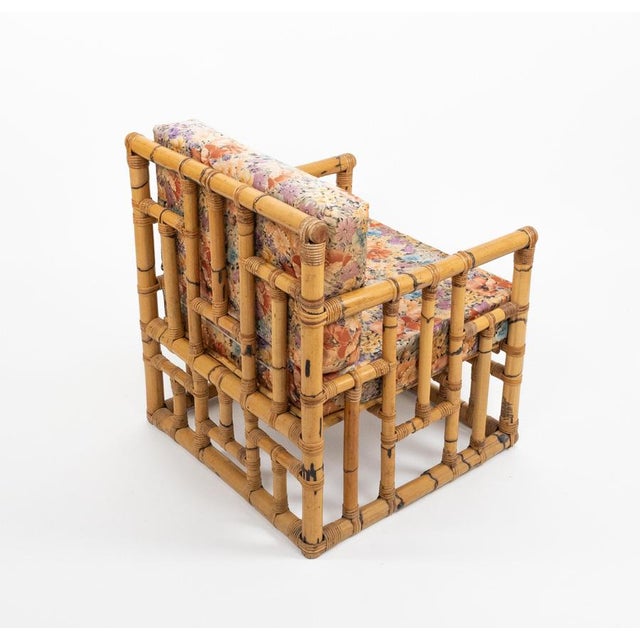 Wood Mid-Century Bamboo and Rattan Armchairs attributed to Vivai del Sud, Italy, 1970s, Set of 2 For Sale - Image 7 of 16