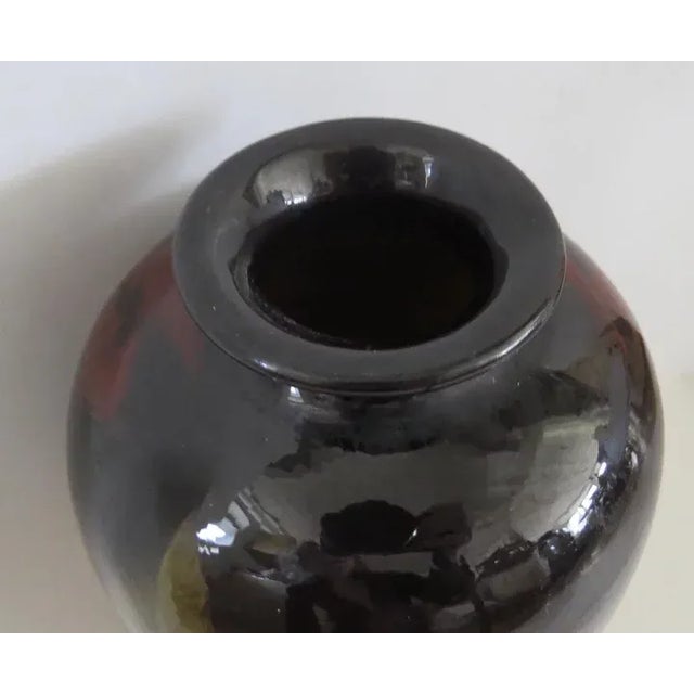 Weller Pottery Vintage Weller Pottery Aurelian Cylinder Lamp Base Vase Artist Signed For Sale - Image 4 of 10