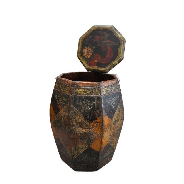 1900 - 1909 Early 1900s Antique Chinese Tea/Rice Wood Barrel For Sale - Image 5 of 13
