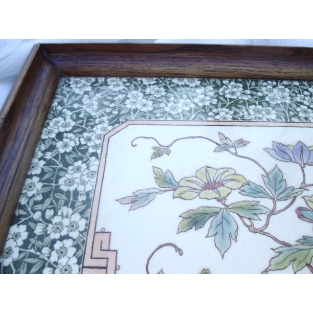 Art Nouveau Wooden Tray with Ceramic Inlay, 1890s For Sale - Image 6 of 18