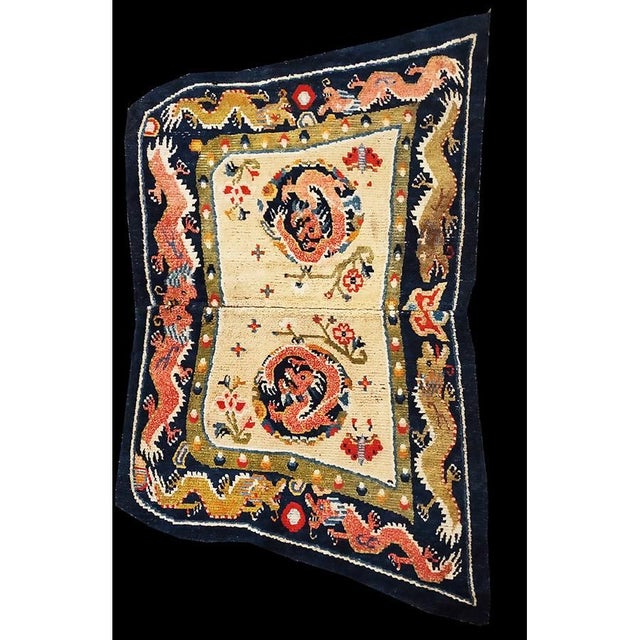 Antique Chinese Chinese Knotted Rug classic, Circa Date: 1930s. This exceptional piece is a vibrant example of the Chinese...