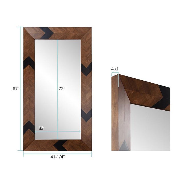 Brown Sierra Wooden Point Mirror For Sale - Image 8 of 11