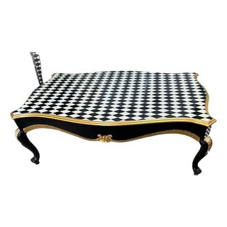 1960s Unique French Louis XV style coffee checkered table For Sale