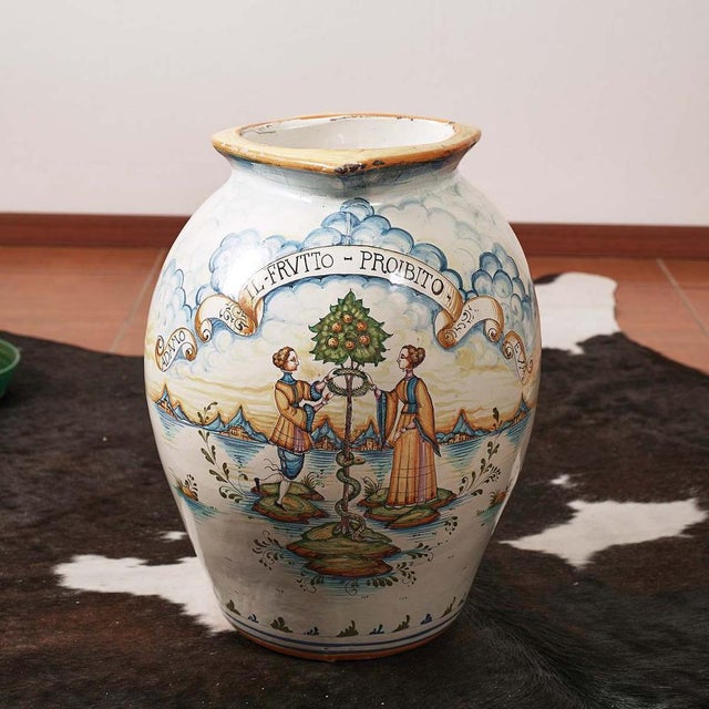 Ceramic Hand-Painted Terracotta Vase For Sale - Image 7 of 7