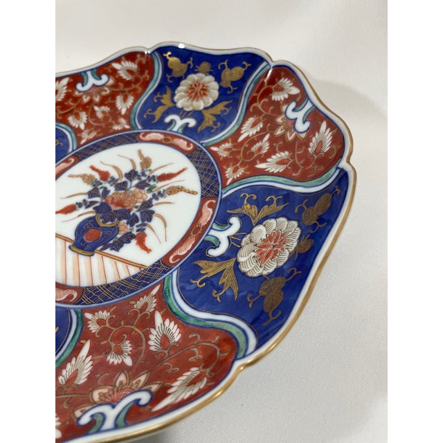Ceramic Mid 20th Century Hand Painted Porcelain Imari Plate Charger For Sale - Image 7 of 17