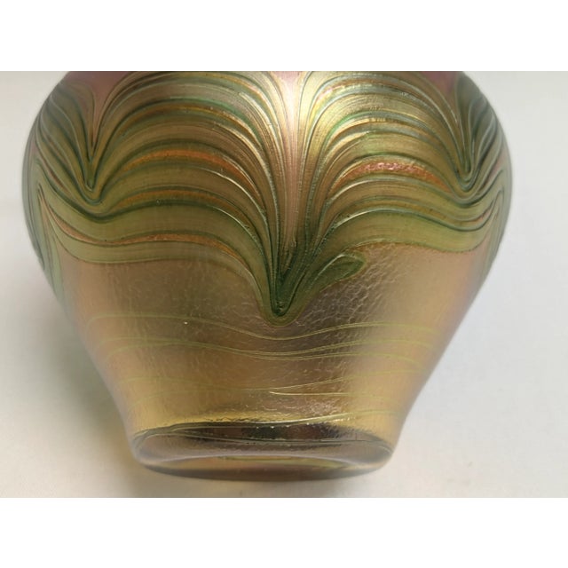 Loetz Style Bohemian Art Glass Vase For Sale In Raleigh - Image 6 of 9