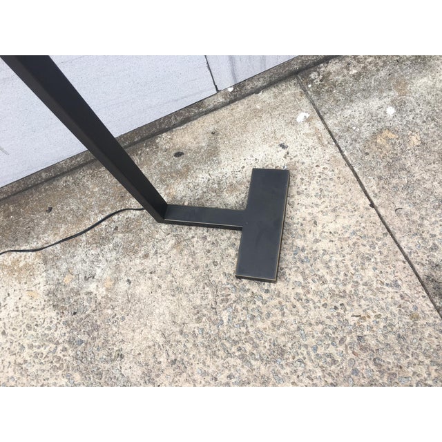 Metal Vintage Robert Abbey Modernist Black Metal Floor Lamp With Rectangular Shade For Sale - Image 7 of 10