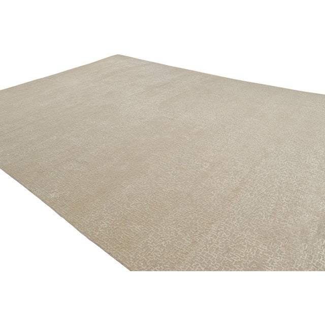Rug & Kilim Oversized Rug & Kilim’s Modern Nepalese Rug With Beige & Cream Textural Patterns For Sale - Image 4 of 6