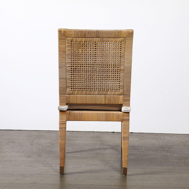 Mid-Century Rattan & Bamboo Wrapped & Upholstered Chair Signed Bielecky Brothers For Sale - Image 10 of 17