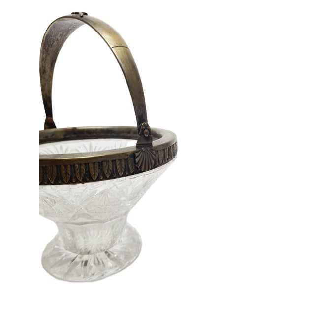 Art Deco Crystal Fruit Basket, Poland, 1930s For Sale - Image 11 of 12