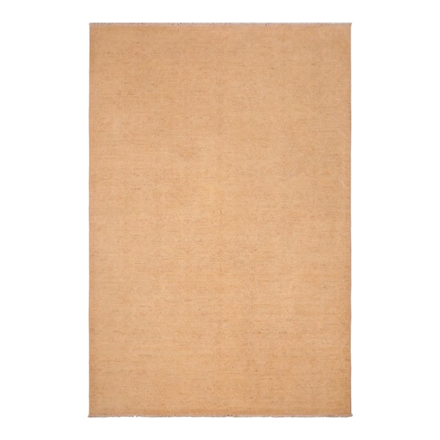 Classic Ziegler Tan Hand-Knotted Wool Rug - 6'1'' X 8'10'' For Sale