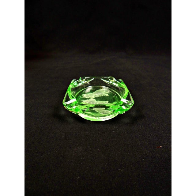 Glass Art Deco Style Ashtray in Uraline Glass, 1950s For Sale - Image 7 of 8
