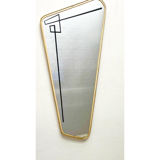 1960s Atomic Asymmetric Mirror with Geometric Lines, 1960s For Sale - Image 5 of 10