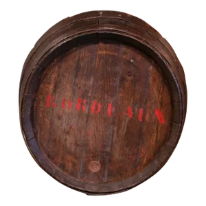 19th Century French Polished Iron and Oak Decorative Wine Barrel Top
