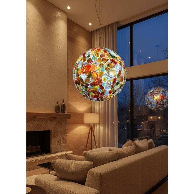 Murano Suspension Chandelier by 1295 Murano For Sale - Image 4 of 5
