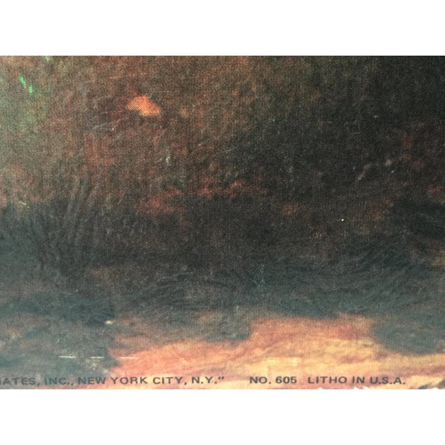 Mid 20th Century 1950s Vintage "Landscape in Fall" Stamp Board Lithograph Print For Sale - Image 5 of 11