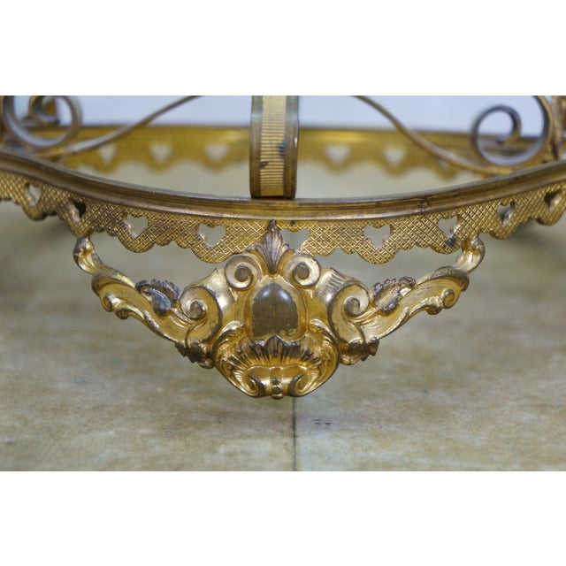 Antique French Napoleon III Neoclassical Gilt Bronze Vanity Mirror Watch Stand For Sale - Image 9 of 18