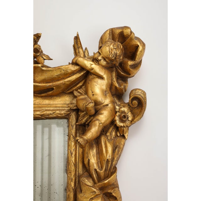 Gold Italian Baroque Style Giltwood Wall Mirror For Sale - Image 8 of 12