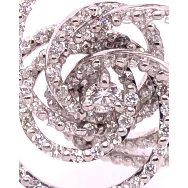 Antique White 18 Karat White Gold Diamond Flower Swirl Stud Earrings by H2 at Hammerman For Sale - Image 8 of 12