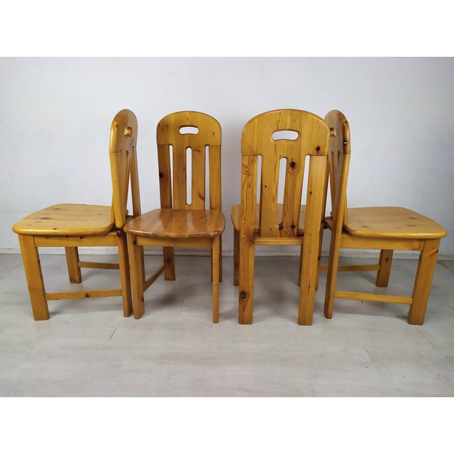 Brutalist Pine Dining Chairs, Set of 4 For Sale - Image 4 of 18