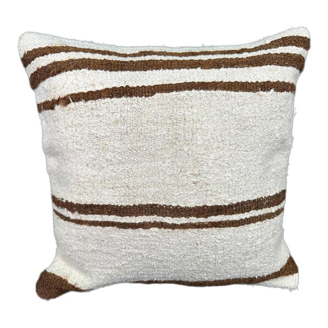 Turkish Hemp Pillow Cushion Natural Beige Brown Cushion Cover 20x20 For Sale