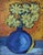 Abstract Impressionist Floral Bouquet Painting by Ruth Arenz Including the Antiqued Gold Wood Frame For Sale - Image 3 of 5