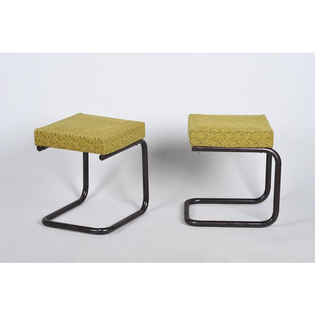 Czech Bauhaus Stools in Tubular Steel, 1930s, Set of 2 For Sale - Image 9 of 9