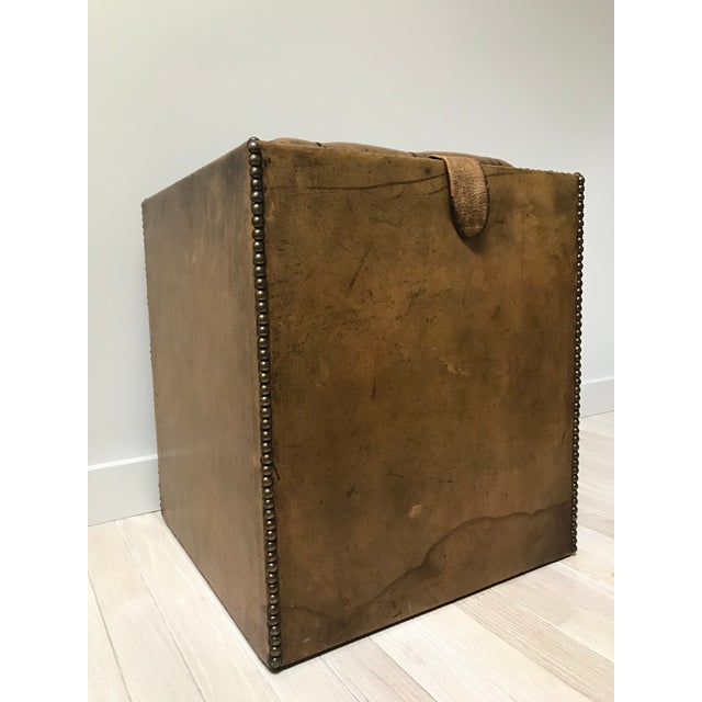 Early 20th Century Leather Storage Trunk For Sale - Image 5 of 7