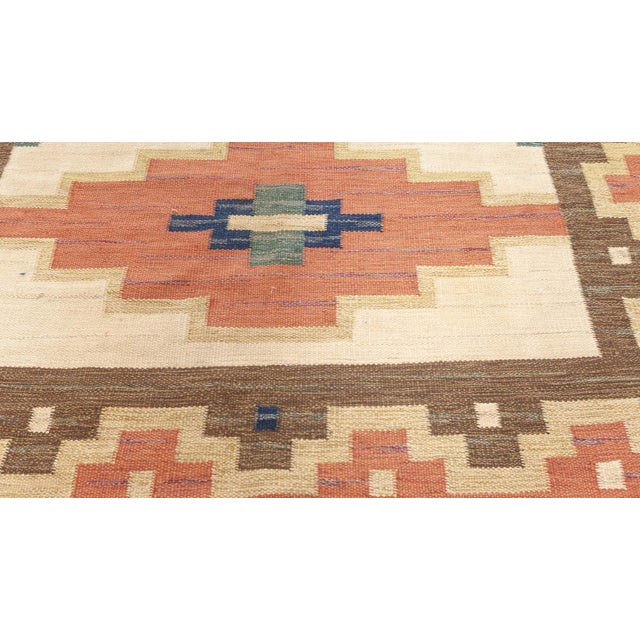 Doris Leslie Blau Vintage Swedish Flat Weave Rug Signed by 'Gk' For Sale - Image 4 of 6
