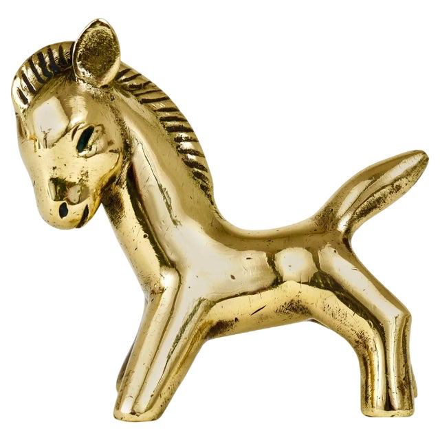 Mid-Century Horse Brass Figurine by Walter Bosse for Herta Baller, Austria, 1950s For Sale