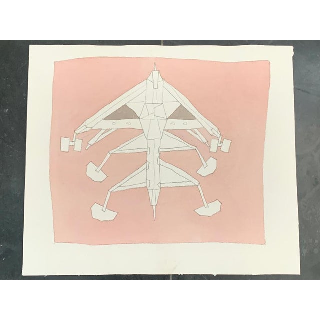 Renato Volpini, Composition, Tempera and Pencil on Paper, 1960s For Sale - Image 3 of 6