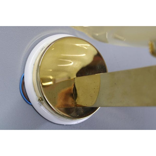 Vintage Art Deco Brass Wall Lights with Opaline Glass Shades, 1940s, Set of 2 For Sale - Image 10 of 17