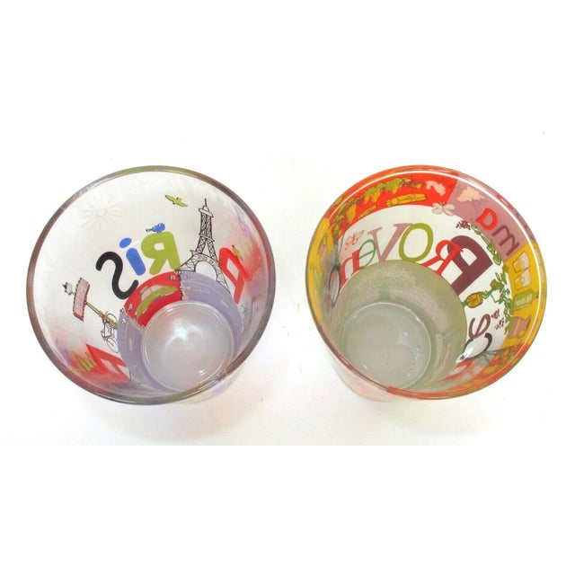 Cerve Provence Paris France Decorated Drinking Glasses Made in Italy - Set of 2 For Sale In Tampa - Image 6 of 8