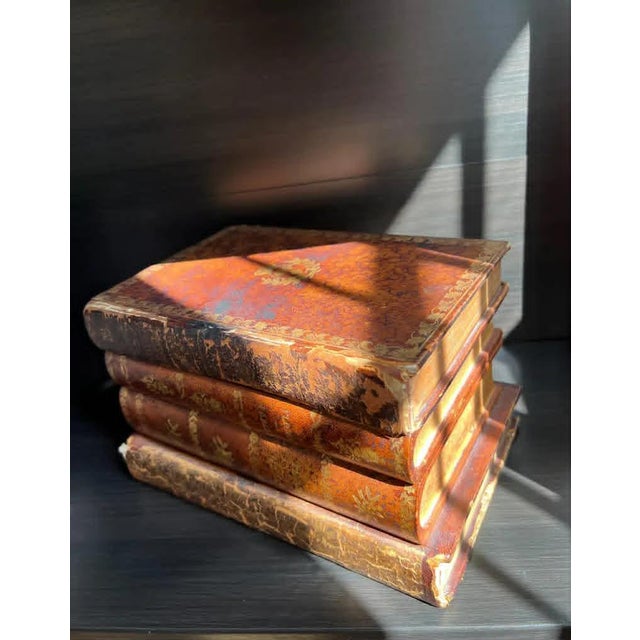 Antique French Leather Book Tantalus Box: Decanters & Shot Glasses For Sale - Image 9 of 9
