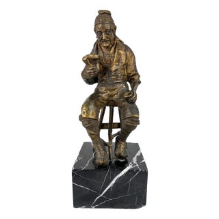 The Drinker Bronze Sculpture, 1890s For Sale