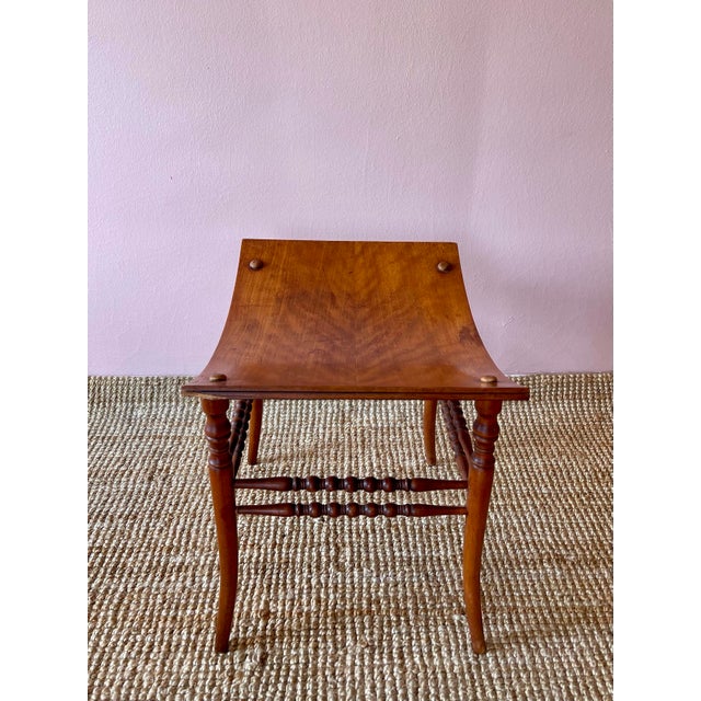 Brown Early 20th Century Antique Egyptian Revival Bentwood Thebes Stool For Sale - Image 8 of 10
