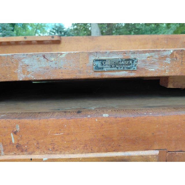 Antique C. Christiansen Workbench Kitchen Island Industrial Work Table For Sale - Image 10 of 13
